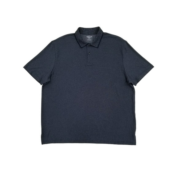 Mens Big & Tall Navy Heather Stretch Slim Fit Short Sleeve Polo Shirt 4XLT