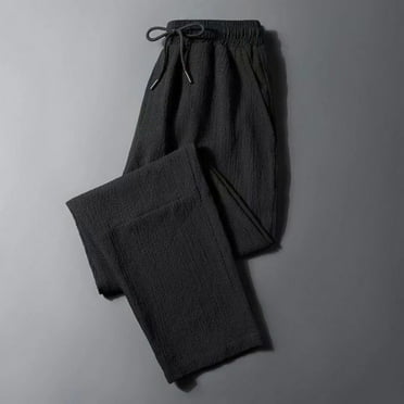 Mens Big & Tall Pants M-5X Plus Size Drawstring Elastic Waist Straight Leg Trousers with Pockets Casual Solid Loungewear Workout Pant