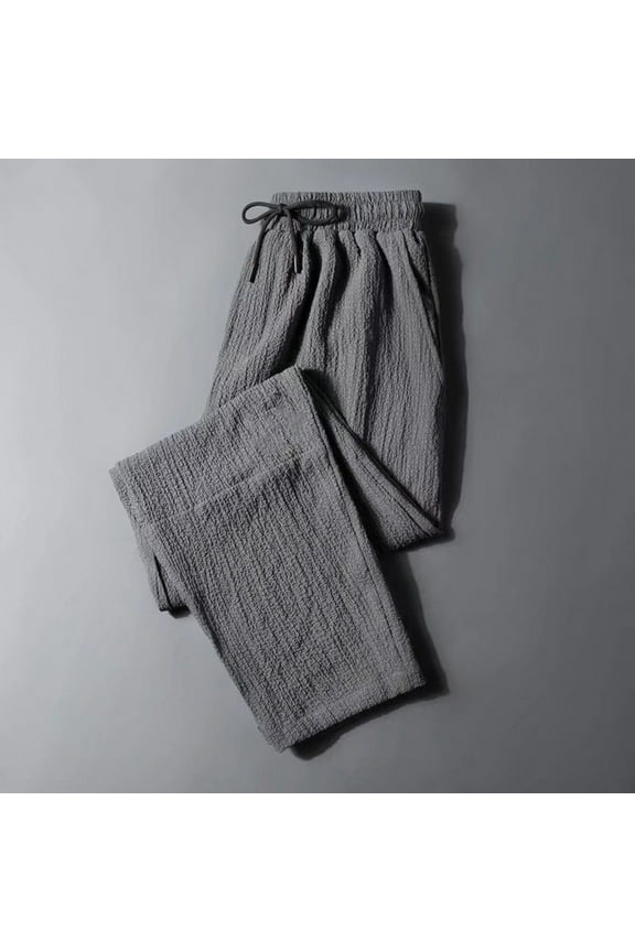 Mens Big & Tall Pants M-5X Plus Size Drawstring Elastic Waist Straight Leg Trousers with Pockets Casual Solid Loungewear Workout Pant