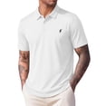 thumbnail image 1 of Mens Big and Tall Polo Shirts 3 Buttons Cotton Short Sleeve Pique Golf Tennis Shirt Collared Basic Shirts Breathable Soft Classic Polos Size 4XL White, 1 of 5