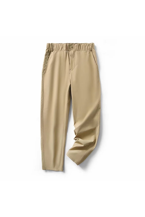 Mens Big & Tall Quick-Drying Pants Plus Size Waterproof Trousers for Men Straight Leg Elastic Waisted Hiking Pant with Pockets