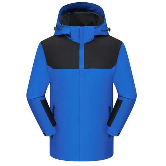 Mens Big & Tall Rain Coats, Men's Rain Jacket Lightweight Waterproof Raincoat with Removable Hooded Outdoor Hiking Windbreaker M-5XL