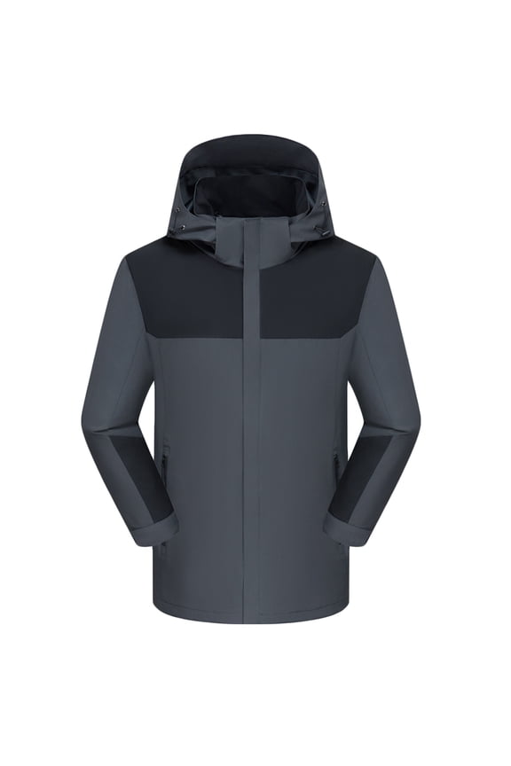 Mens Big & Tall Rain Coats, Men's Rain Jacket Lightweight Waterproof Raincoat with Removable Hooded Outdoor Hiking Windbreaker M-5XL