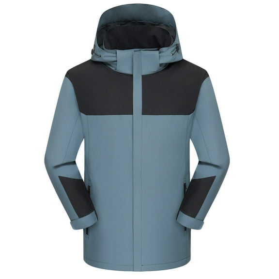 Mens Big & Tall Rain Coats, Men's Rain Jacket Lightweight Waterproof Raincoat with Removable Hooded Outdoor Hiking Windbreaker M-5XL