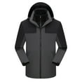 thumbnail image 1 of Mens Big & Tall Rain Jackets Plus Size S-4X 3 in 1 Raincoats Removeable Fleece Coats Long Sleeve Zip Up Warm Hiking Jacket with Pockets and Hooded, 1 of 7