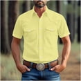 thumbnail image 1 of Mens Big & Tall Shirts Plus Size S-5X Short Sleeve Button-Down T-Shirts with Pockets and Collared Solid Color Vintage Cowboy Tshirts Shirt, 1 of 6