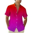 thumbnail image 1 of Mens Big & Tall Shirts with Pocket Plus Size S-5X Short Sleeve Tshirts Shirt Button-Down Collared Gradient Printed Breathable Hawaiian Beach Tees Tops, 1 of 4