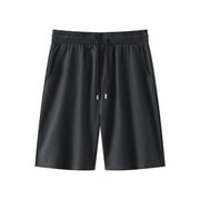 Mens Big & Tall Shorts with Pockets M-5X Plus Size Straight Wide Leg Drawstring Elastic Waisted Solid Relaxed Going-Out Loungewear Short