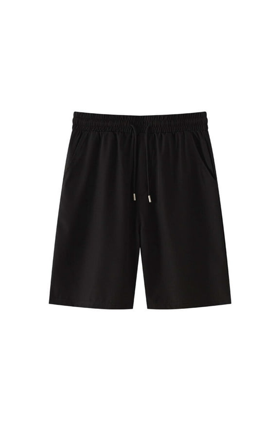 Mens Big & Tall Shorts with Pockets M-5X Plus Size Straight Wide Leg Drawstring Elastic Waisted Solid Relaxed Going-Out Loungewear Short