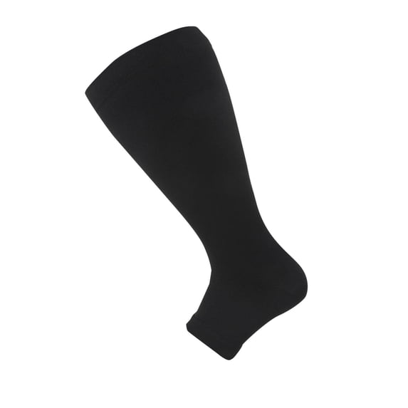 Mens Big & Tall Socks 2X-4X Plus Size Over the Calf Toeless Compression Solid Stretchy Casual Athletic Running Nylon Long Tube-Sock