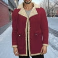 thumbnail image 1 of Mens Big & Tall Sueded Jackets with Pockets Plus Size S-5X Fleece Lined Coats Long Sleeve Button-Down Collared Thermal Warm Sherpa Outerwear Jacket, 1 of 6