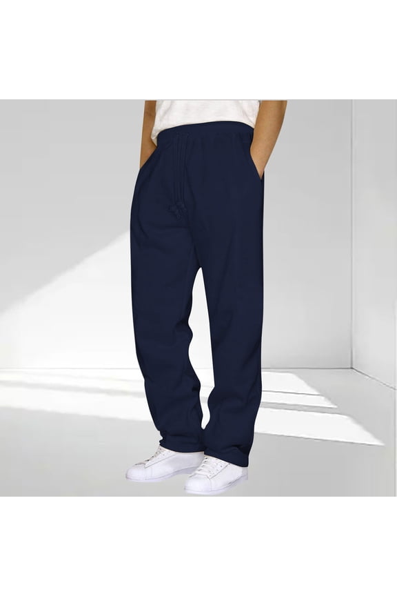 Mens Big & Tall Sweatpants Plus Size 4X-5X Athletic Workout Pants with Pockets and Drawstring Elastic Waist Casual Solid Straight Leg Jogging Trousers