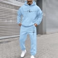 thumbnail image 1 of Mens Big and Tall Sweatsuits 2 Piece Set Athletic Workout Gym Casual Paris Print Hoodie and Sweatpants Sweatsuits Winter Jogging Sweat Suits Lounge Outfit, 1 of 5