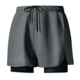 thumbnail image 1 of Mens Big & Tall Swim Trunks with Compression Liner Board Shorts Drawstring Elastic Waist Bathing Suit for Beach Vacation, 1 of 3