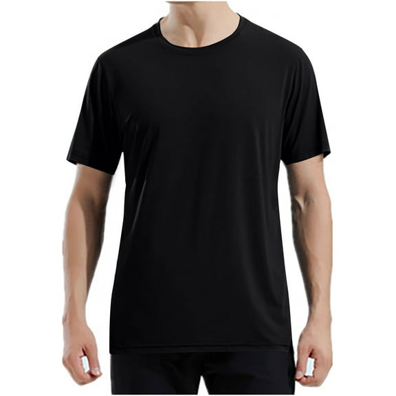 Mens Big & Tall T Shirts Athletic Workout M-5X Plus Size Casual Short Sleeve Crewneck Pullover Tees Tops Basic Solid Comfort T-Shirts Clearance