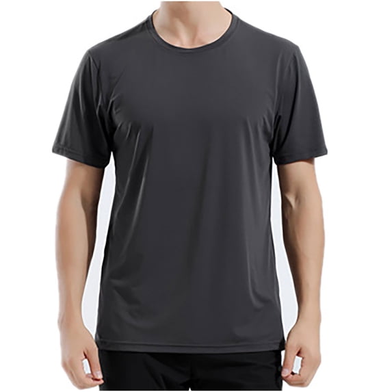 Mens Big & Tall T Shirts Athletic Workout M-5X Plus Size Casual Short Sleeve Crewneck Pullover Tees Tops Basic Solid Comfort T-Shirts