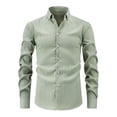 thumbnail image 1 of Mens Big & Tall T-Shirts, Button Down Shirts for Men Fall Lightweight Casual Solid Color Lapel Long Sleeve Dressy Blouses S-3XL, 1 of 5