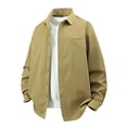 thumbnail image 1 of Mens Big & Tall T Shirts, Long Sleeve Shirts for Men Fall Dressy Casual Loose Fit Solid Color Lapel Button Down Blouses M-5XL, 1 of 6