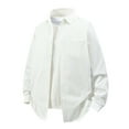 thumbnail image 1 of Mens Big & Tall T Shirts, Long Sleeve Shirts for Men Fall Dressy Casual Loose Fit Solid Color Lapel Button Down Blouses M-5XL, 1 of 5