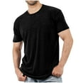 thumbnail image 1 of Mens Big & Tall T Shirts Plus Size M-4X Athletic Workout Short Sleeve Tees Tops Business Casual Solid Color Pullover Slim Crewneck Tshirts Shirt, 1 of 5