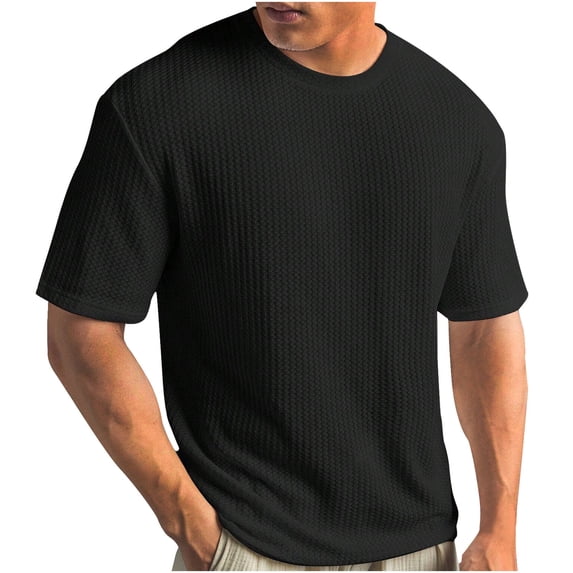 Mens Big & Tall T Shirts Plus Size S-5X Short Sleeve Crewneck Tees Tops Casual Solid Color Pullover Breathable Basic Athletic Workout Tshirts Shirt