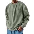 thumbnail image 1 of Mens Big & Tall T Shirts with Pocket Long Sleeve Plus Size S-4X T-Shirts Casual Solid Pullover Crewneck Basic Going Out Sweatshirts Tops, 1 of 6