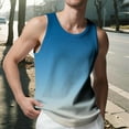 thumbnail image 1 of Mens Big & Tall Tank Tops S-5X Plus Size Sleeveless Crewneck Shirts Casual Gradient Printed Pullover Slim Breathable Gym Athletic Workout Vests, 1 of 7