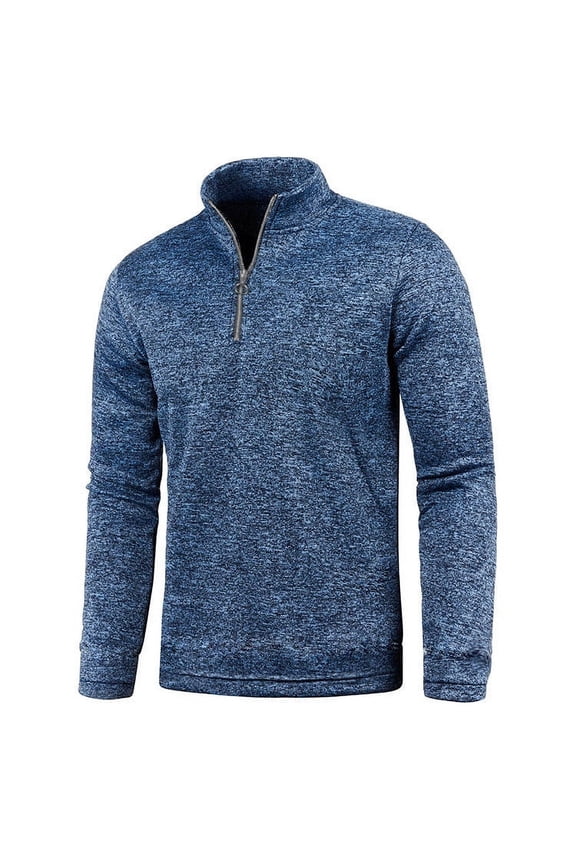 Mens Big & Tall Tops Plus Size Long Sleeve Half Zipper Stand Collared T Shirts Casual Solid Comfort Basic Pullover Work Tshirts Tops M-4X