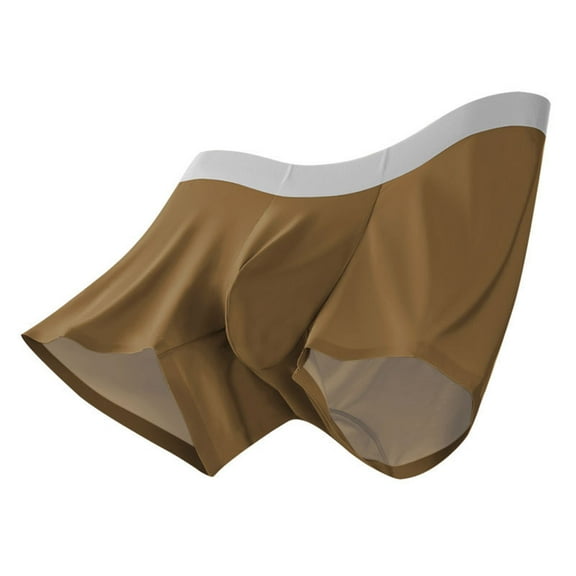 Mens Big & Tall Underwear L-4X Plus Size Silk Boxer Briefs Casual Lightweight Breathable Mid Waisted Loungewear Athletic Seamless-Boxers