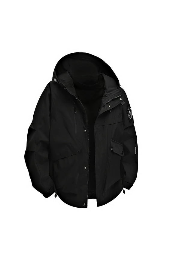 Mens Big & Tall Windbreaker, Men's Waterproof Windbreaker Rain Jacket Lightweight Raincoat with Hood for Golf Hiking Travel S-3XL