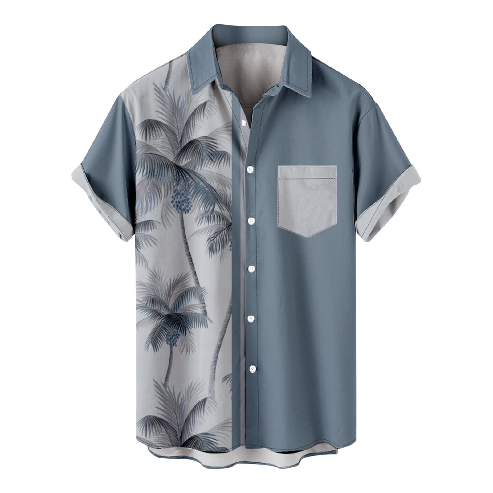Mens Big and Tall Bowling Shirts Hawaiian Tropical Printing Beach