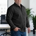 thumbnail image 1 of Mens Big and Tall Dress Shirts Button Down Shirts Long Sleeve Shirt Black 4XL, 1 of 7