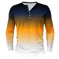 thumbnail image 1 of Mens Big and Tall Henley Shirts, Long Sleeve Shirts for Men Fall Fashion Loose Fit Ombre Tie Dye Basic Button Up T-Shirts S-5XL, 1 of 3
