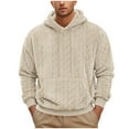thumbnail image 1 of Mens Big and Tall Hoodies Pullover Fall Casual Oversized Long Sleeve Hooded Sweatshirt with Pockets for Men (Khaki S), 1 of 5