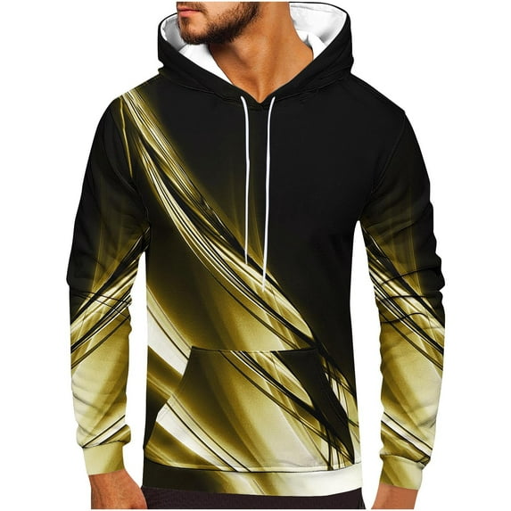 Mens Big and Tall Hoodies with Front Pocket Long Sleeve Pullover Sweatshirts Plus Size Gradient Printed Casual Comfort Sweatshirt Tops S-5X