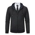 thumbnail image 1 of Mens Big and Tall Jackets Knit Black Zip Up Jacket Long Sleeve Fall Winter Sweater Fashion Clothing, 1 of 5