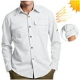 thumbnail image 1 of Mens Big and Tall Jackets Long Sleeve Collared White Button Down Shacket Pockets UPF 50+ Casual Men Clothes, 1 of 9