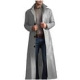 thumbnail image 1 of Mens Big and Tall PU-Leather Trench Coats S-5XL Plus Size Trendy Single-Breasted Long Jackets Casual Lapel Windbreaker Outerwear Coat, 1 of 7