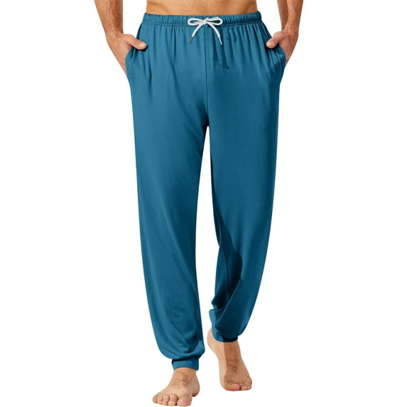 Mens Big and Tall Pajama Pants Soft Lounge Pants Lightweight Sleepwear Pants PJ Bottoms Jogger Trousers with Pockets and Drawstring