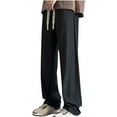thumbnail image 1 of Mens Big and Tall Pants Plus Size M-5X Casual Drawstring Elastic Waist Wide Leg Trousers Loose Solid Lightweight Comfort Loungewear Pant Clearance, 1 of 3