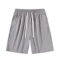 thumbnail image 1 of Mens Big and Tall Shorts Cool Breathable Lightweight Elastic Waist Drawstring Pockets Short Pants Fathers Gift, 1 of 4