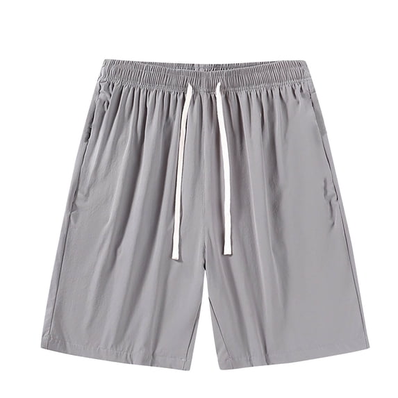Mens Big and Tall Shorts Cool Breathable Lightweight Elastic Waist Drawstring Pockets Short Pants Fathers Gift