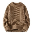 thumbnail image 1 of Mens Big and Tall Sweater, Long Sleeve Pullover for Men Fall Oversized Casual Loose Fit Solid Color Knitted Sweaters M-3XL, 1 of 5