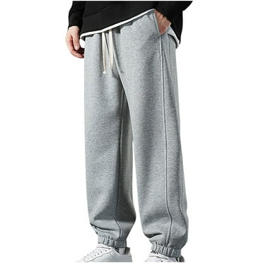 Mens Big and Tall Sweatpants Plus Size with Pockets Tapered Leg Drawstring Pants Casual Loose Solid Comfort Elastic Waist Jogger Hiking Trousers S-5X