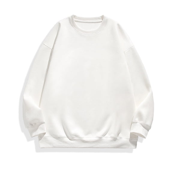 Mens Big and Tall Sweatshirts Plus Size M-5X Casual Suede-Velvet Long Sleeve Crewneck Tops Basic Solid Color Loose Comfort Pullover T-Shirts Savings