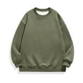 thumbnail image 1 of Mens Big and Tall Sweatshirts Plus Size M-5X Casual Suede-Velvet Long Sleeve Crewneck Tops Basic Solid Color Loose Comfort Pullover T-Shirts, 1 of 4