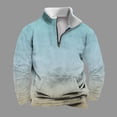 thumbnail image 1 of Mens Big and Tall Sweatshirts S-4XL Plus Size With Zipper Pocket Pullover Sherpa Lined Stand Collar Long Sleeve Gradient No Hood Sweatshirt, 1 of 5