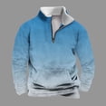 thumbnail image 1 of Mens Big and Tall Sweatshirts S-4XL Plus Size With Zipper Pocket Pullover Sherpa Lined Stand Collar Long Sleeve Gradient No Hood Sweatshirt, 1 of 5