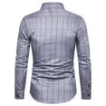 thumbnail image 1 of Mens Big and Tall T-Shirt, Long Sleeve Shirts for Men Fall Business Casual Loose Fit Plaid Printed Button Down Lapel Dressy Blouses M-5XL, 1 of 2