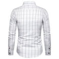 thumbnail image 1 of Mens Big and Tall T-Shirt, Long Sleeve Shirts for Men Fall Business Casual Loose Fit Plaid Printed Button Down Lapel Dressy Blouses M-5XL, 1 of 2